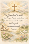 John 3:16 - Christian Wall Art Print